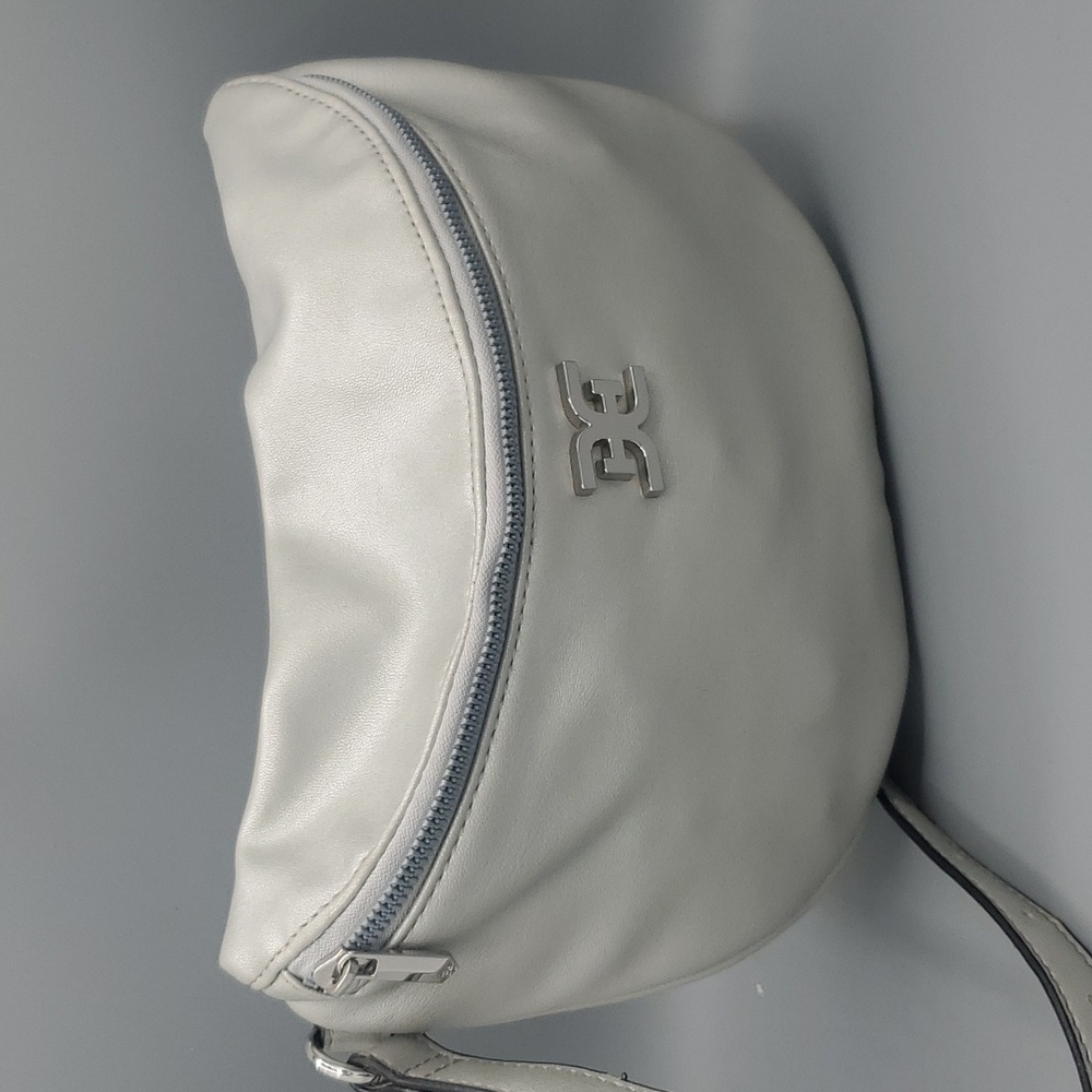 Sam Edelman Silver Shouder/Waist Purse Silver Metal logo 10" long 7" height